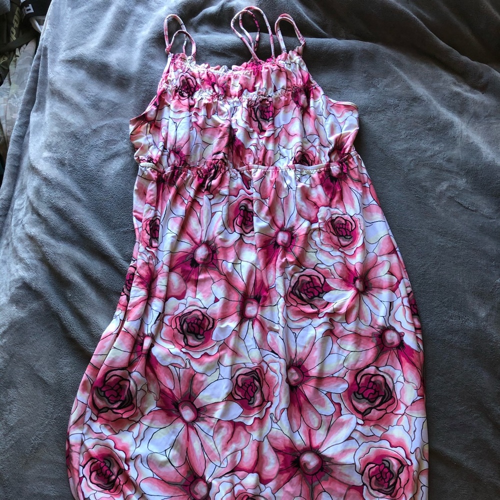 Floor length Floral Dress with Small Straps